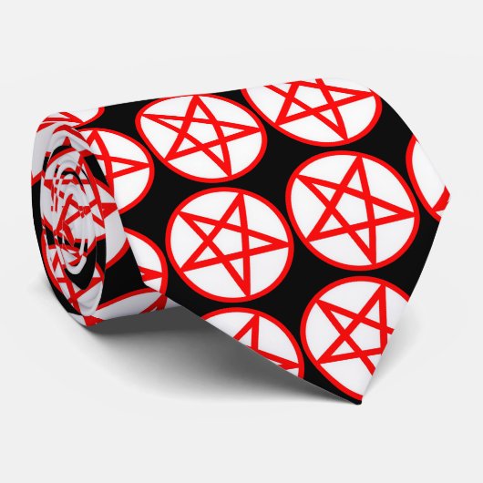 逆にされた五芒星のタイ ネクタイ (ロール)