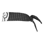 逆にされた白黒花の水玉模様の空手 タイヘッドバンド (回転90)