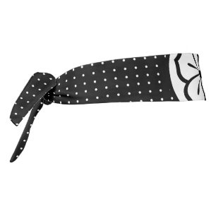 逆にされた白黒花の水玉模様の空手 タイヘッドバンド