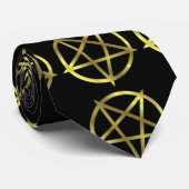 逆にされた金ゴールドの五芒星 ネクタイ (ロール)