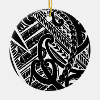 逆にされた黒いsamoan入れ墨のデザインの種族のアートワーク セラミックオーナメント
