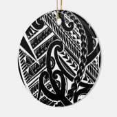 逆にされた黒いsamoan入れ墨のデザインの種族のアートワーク セラミックオーナメント (左)