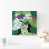 逆の方向を見る スクエア壁時計 (ホーム)