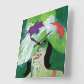 逆の方向を見る スクエア壁時計 (傾斜)