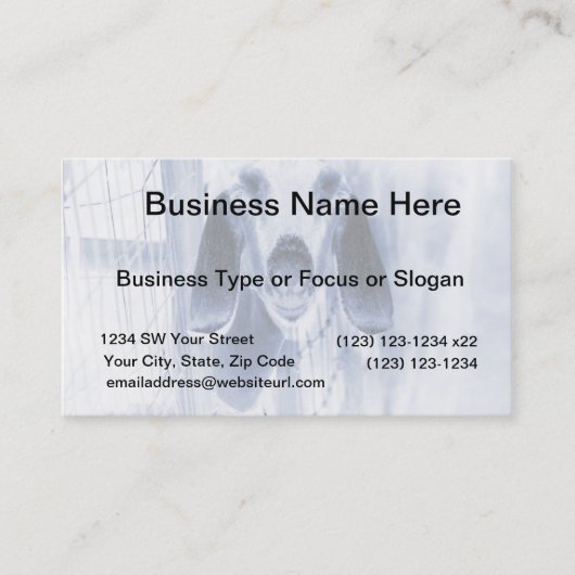 逆のNubianの雌ジカの頭部 名刺 (正面)