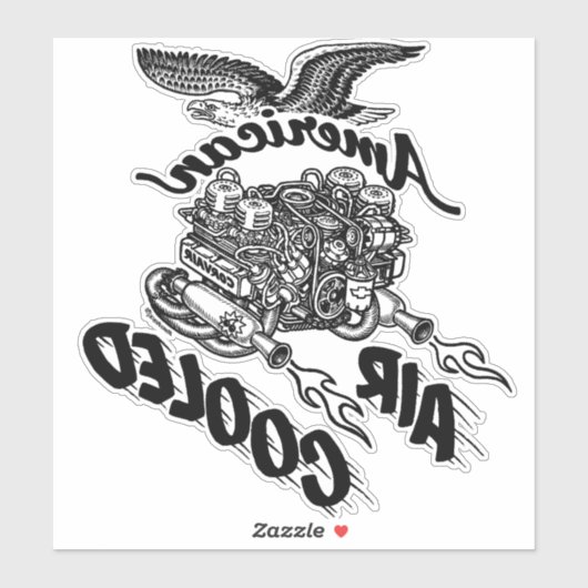 逆アメリカ空冷エンジンコルヴァイビニル シール (シート)