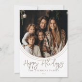 逆アーチトレンディーハッピーホリデーズフォト シーズンカード (正面)