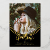 逆アーチトレンディー台本の大学院写真 箔招待状 (正面)