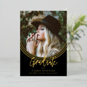 逆アーチトレンディー台本の大学院写真 箔招待状 (立ち正面)