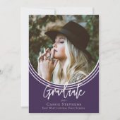 逆アーチトレンディー台本大学院写真紫 招待状 (正面)