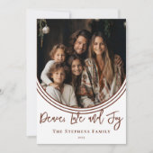 逆アーチトレンディー平和、愛と喜びの写真 シーズンカード (正面)