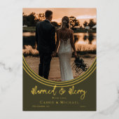 逆アーチ結婚写真結婚したとメリー 箔シーズンカード (正面)