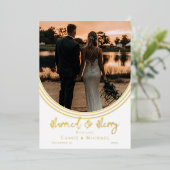 逆アーチ結婚写真結婚したとメリー 箔シーズンカード (立ち正面)