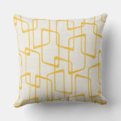 逆イエローレトロリーノプリント幾何学的パターン クッション (裏面)