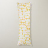 逆イエローレトロリーノプリント幾何学的パターン ボディピロー (正面縦)