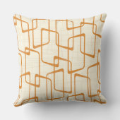 逆オレンジレトロリノプリント幾何学的パターン クッション (裏面)
