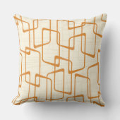 逆オレンジレトロリノプリント幾何学的パターン クッション (正面)