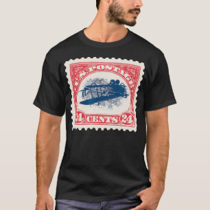逆ジェニー切手24セントレア1918年米国郵便料金 Tシャツ