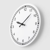 逆ダイヤル熱狂するホワイトクロック ラージ壁時計 (傾斜)