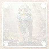 逆光のジャングルでタイガーが轟音 ガラスコースター (裏面)