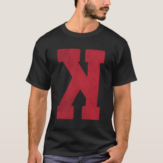 逆向きK打ち消し線を探す野球 Tシャツ (正面)