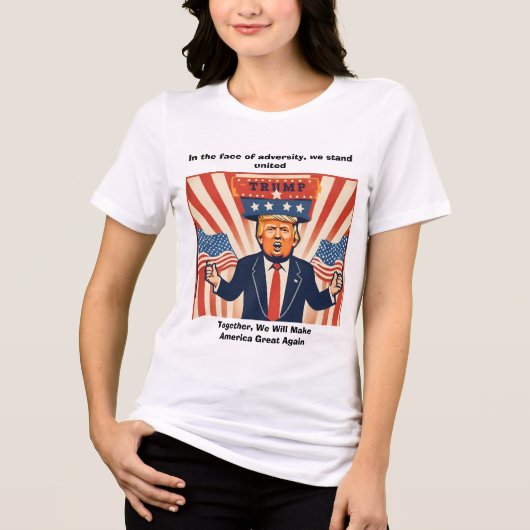 「逆境の顔」トランプ・スウェットシャツ トライブレンドＴシャツ (正面)