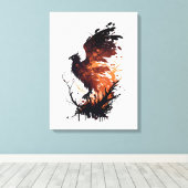 逆境を克服:灰から立ち上がるフェニックス キャンバスプリント (インサイチュ (ウッドフロア))