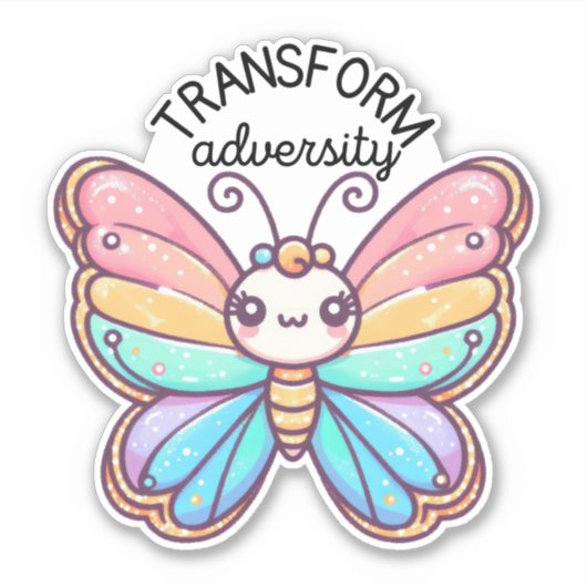 逆境を変える蝶 シール (正面)