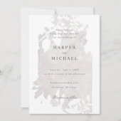 逆水色の花結婚式招待状 招待状 (正面)