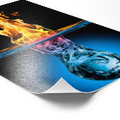 逆火と水、非常に詳細 フォトプリント            (角)