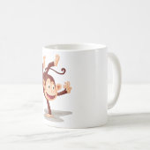 逆立ちする遊び心のあるサル かわいい動物 コーヒーマグカップ (正面右)