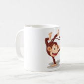 逆立ちする遊び心のあるサル かわいい動物 コーヒーマグカップ (正面左)