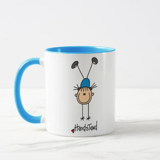 逆立ちのマグをしている棒の姿の女の子 マグカップ (左)