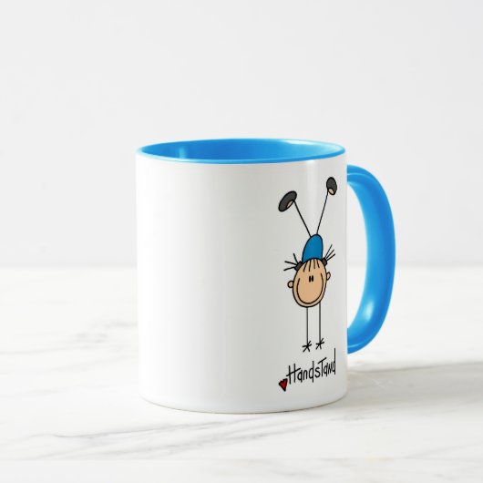 逆立ちのマグをしている棒の姿の女の子 マグカップ (正面右)