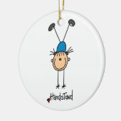 逆立ちをしている体育専門家 セラミックオーナメント (左)