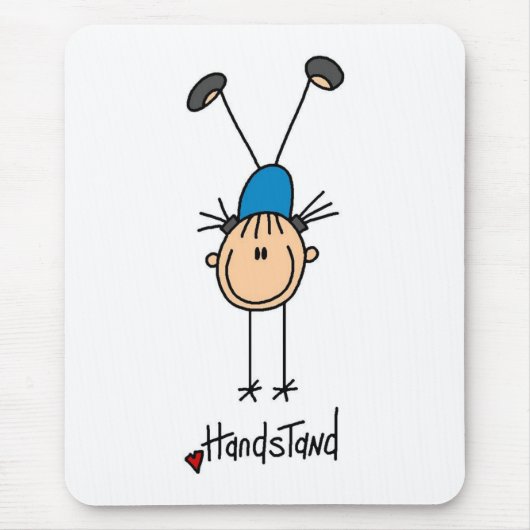 逆立ちをしている体育専門家 マウスパッド (正面)