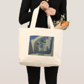 逆立ちSantorini ラージトートバッグ (正面(商品))