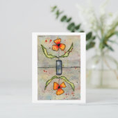 逆花水色はがき ポストカード (スタンド正面)