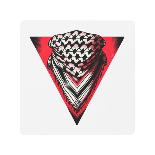 逆赤三角形ケフィエ メタルプリント (正面)