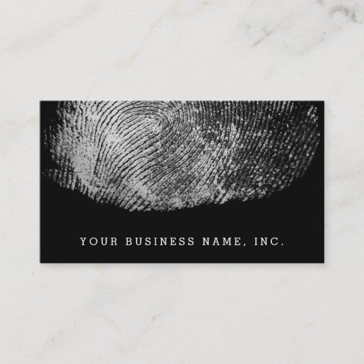 逆転させたループ指紋の白黒 名刺 (正面)