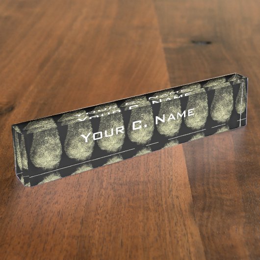 逆転させたループ指紋 デスクネームプレート (側面)