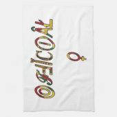 逆「オフィシャル」女性記号芸術プリント キッチンタオル (縦)