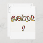 逆「オフィシャル」女性記号芸術プリント ポストカード (正面/裏面)