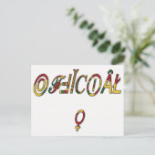 逆「オフィシャル」女性記号芸術プリント ポストカード (スタンド正面)