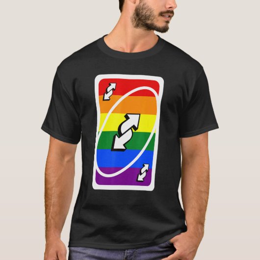 逆Lgbtプライド国旗Uno Lgbt Tシャツ (正面)