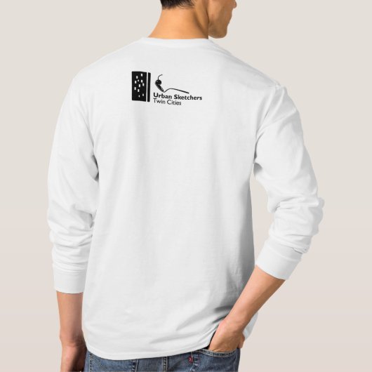 透かしメンズ長袖 Tシャツ (裏面)