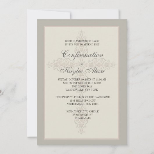 透かし宗教招待状 招待状 (正面)