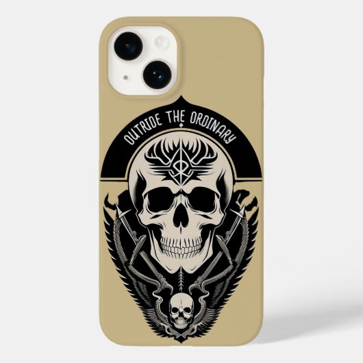💀 透かし彫りのあるオーナメント風ゴシック・スカル Case-Mate iPhoneケース (裏面)