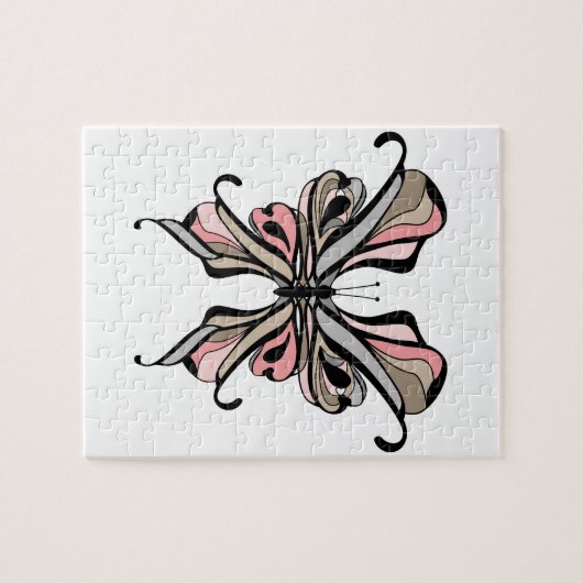 透かし模様の蝶 ジグソーパズル (横)