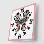 透かし模様の蝶 スクエア壁時計 (傾斜)